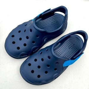 Crocs Swiftwater Wave Water Sandal size 9 Toddler like new Navy Blue